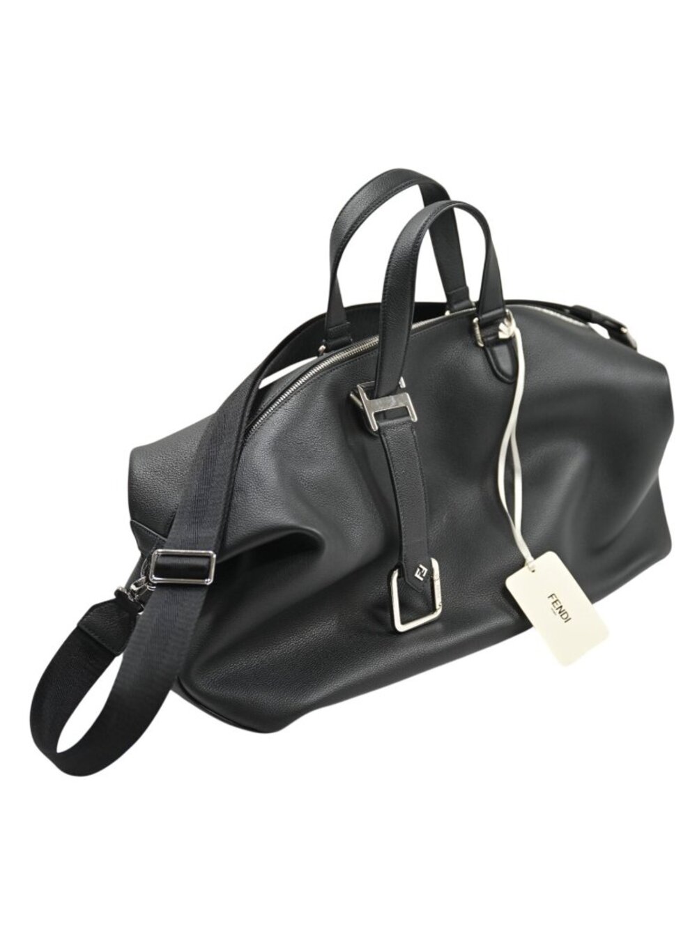 Fendi Lui 45 Duffle Bag in Black Calf Leather With Palladium Hardware